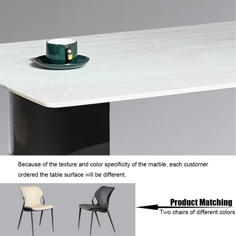SUKE Dining Furniture Rectangle Dining Table Metal Banquet Long Marble Food Table Modern Dining Set Match 2 Chair