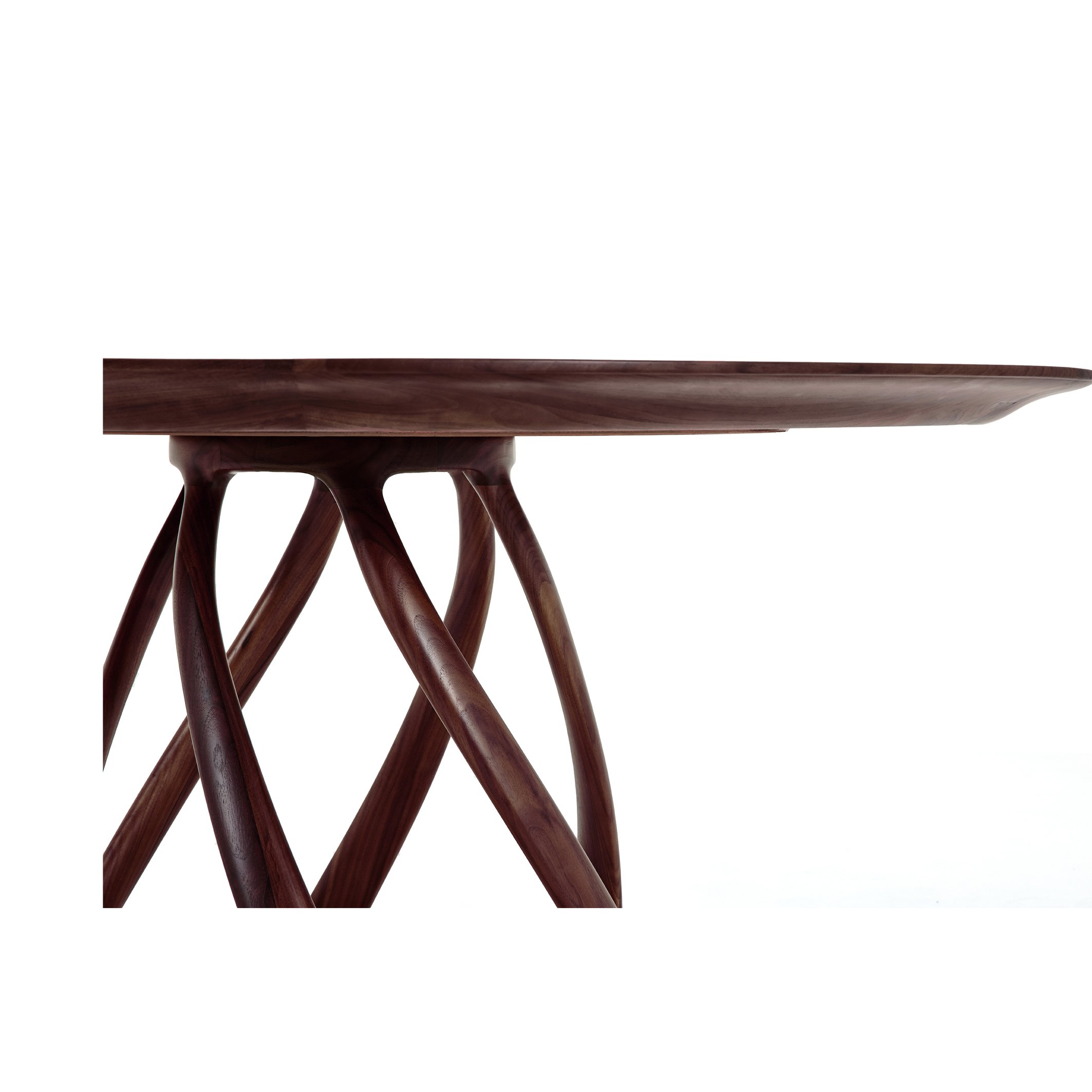 Walnut dining table Modern living room Marble wooden round table