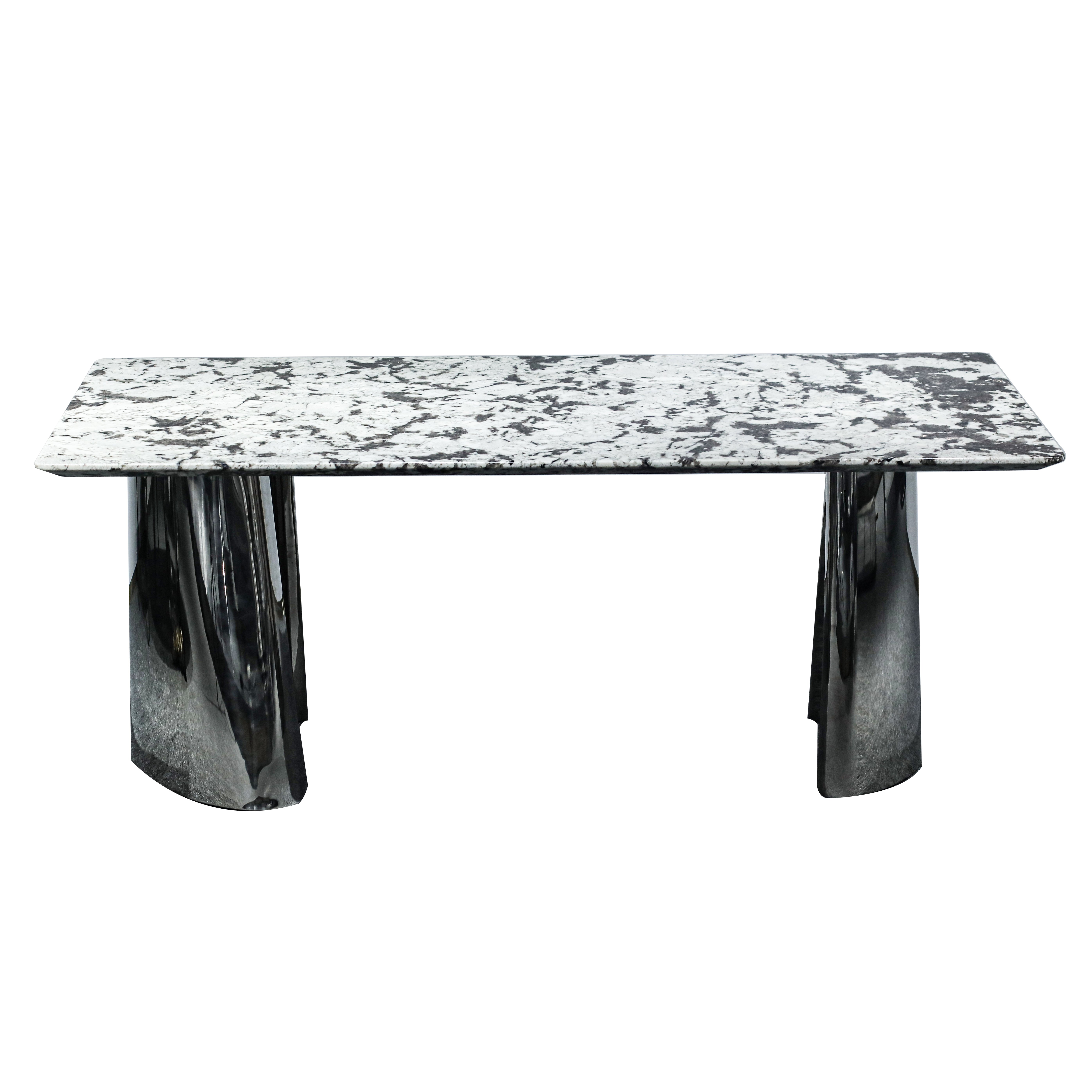 Modern Luxury Marble Dining Table Stainless Steel European Design Style for Home Hotel Restaurant Hall Use