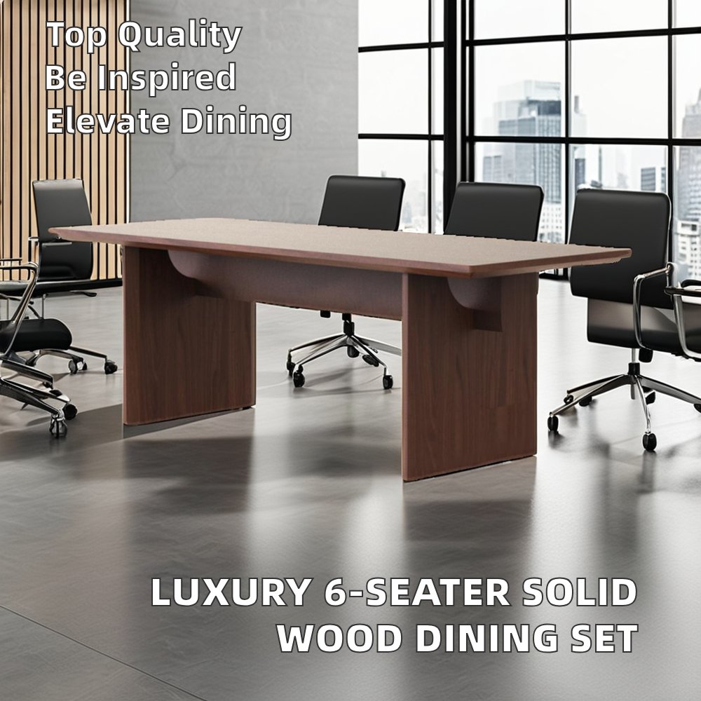 Modern Luxury Design Rectangular 6-Seater Solid Wood Dining Table Set for Home or Hotel for Kitchen or Dining Room Furniture