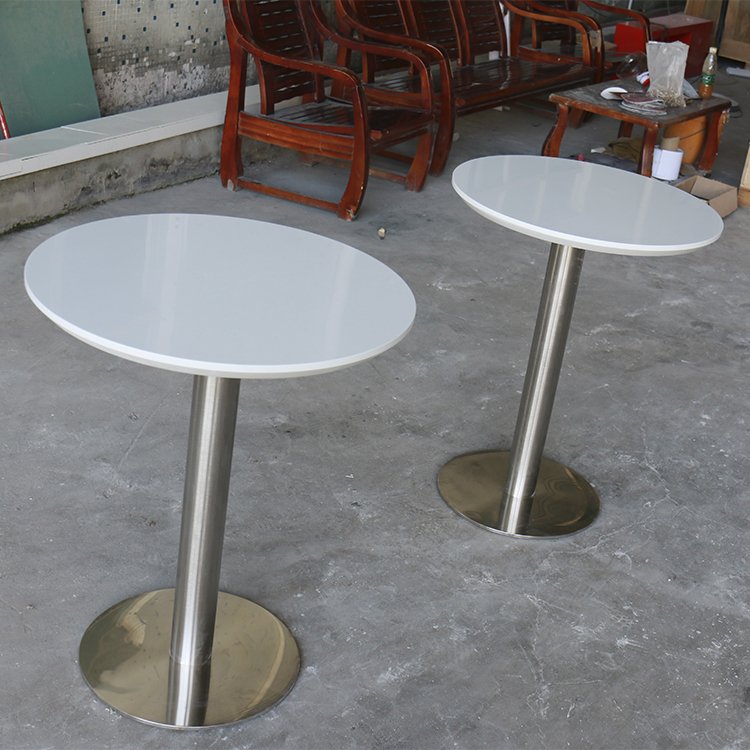 White Marble Acrylic Solid Surface Round Dinner Table