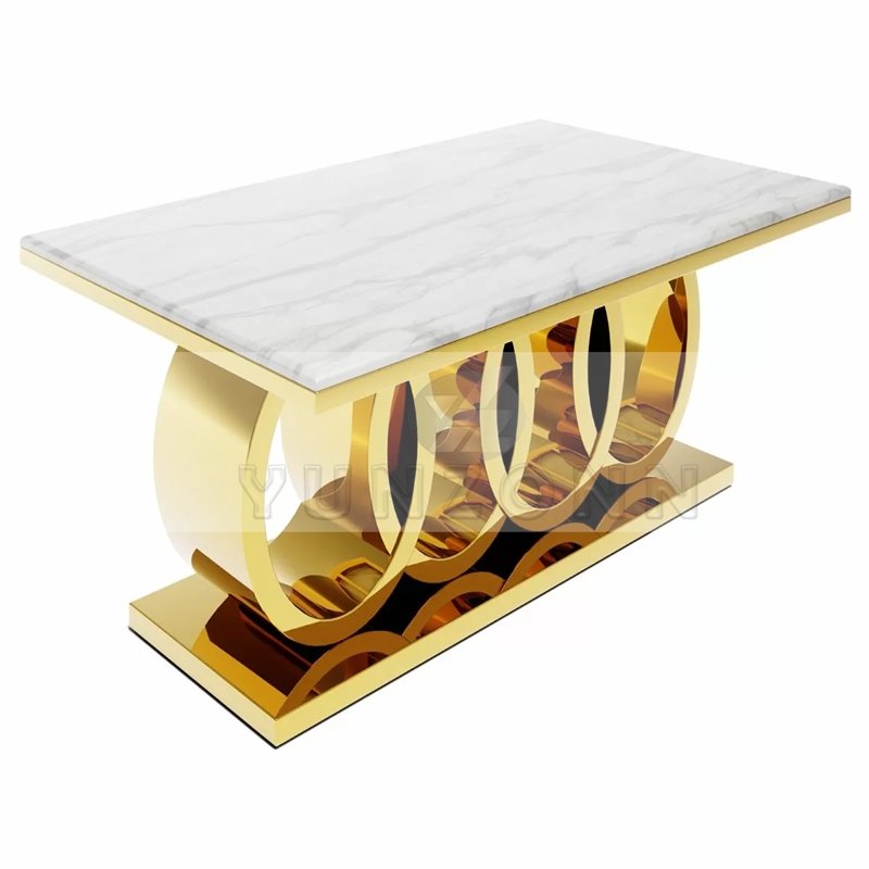 Factory Direct Sale Modern Stainless Steel Dining Table for Wedding Events Outdoor Parties Hotels and Halls