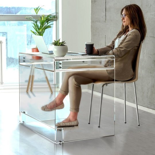Modern Acrylic Clear Office Home Desk Plexiglass KD design Acrylic Table