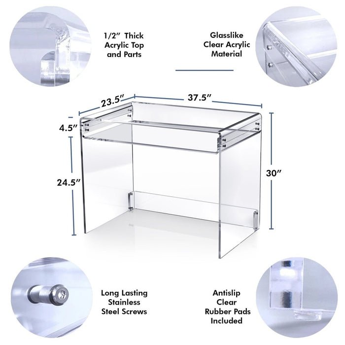 Modern Acrylic Clear Office Home Desk Plexiglass KD design Acrylic Table