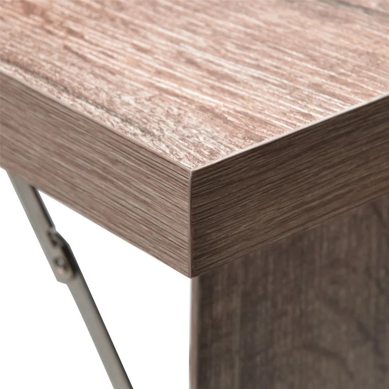Wall Mounted Folding Table Convertible Desk Wood Floating Writing Desk with Storage Shelves Space Saving