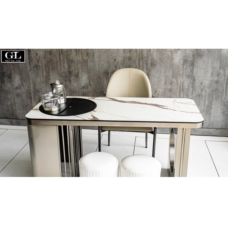 High End Console Dining Table White Luxury Dining Table Multifunctional Coffee Table