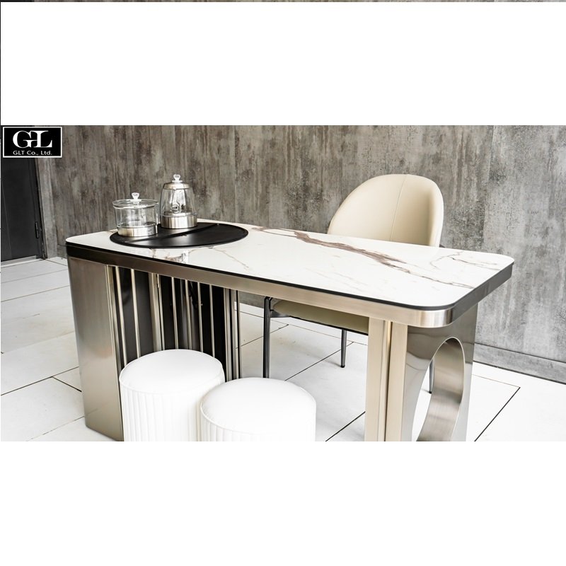 High End Console Dining Table White Luxury Dining Table Multifunctional Coffee Table