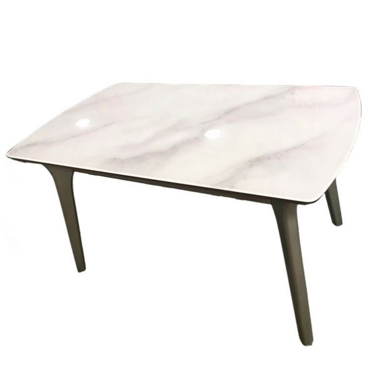 Dining table light luxury home table modern rectangular stainless steel metal marble dining table