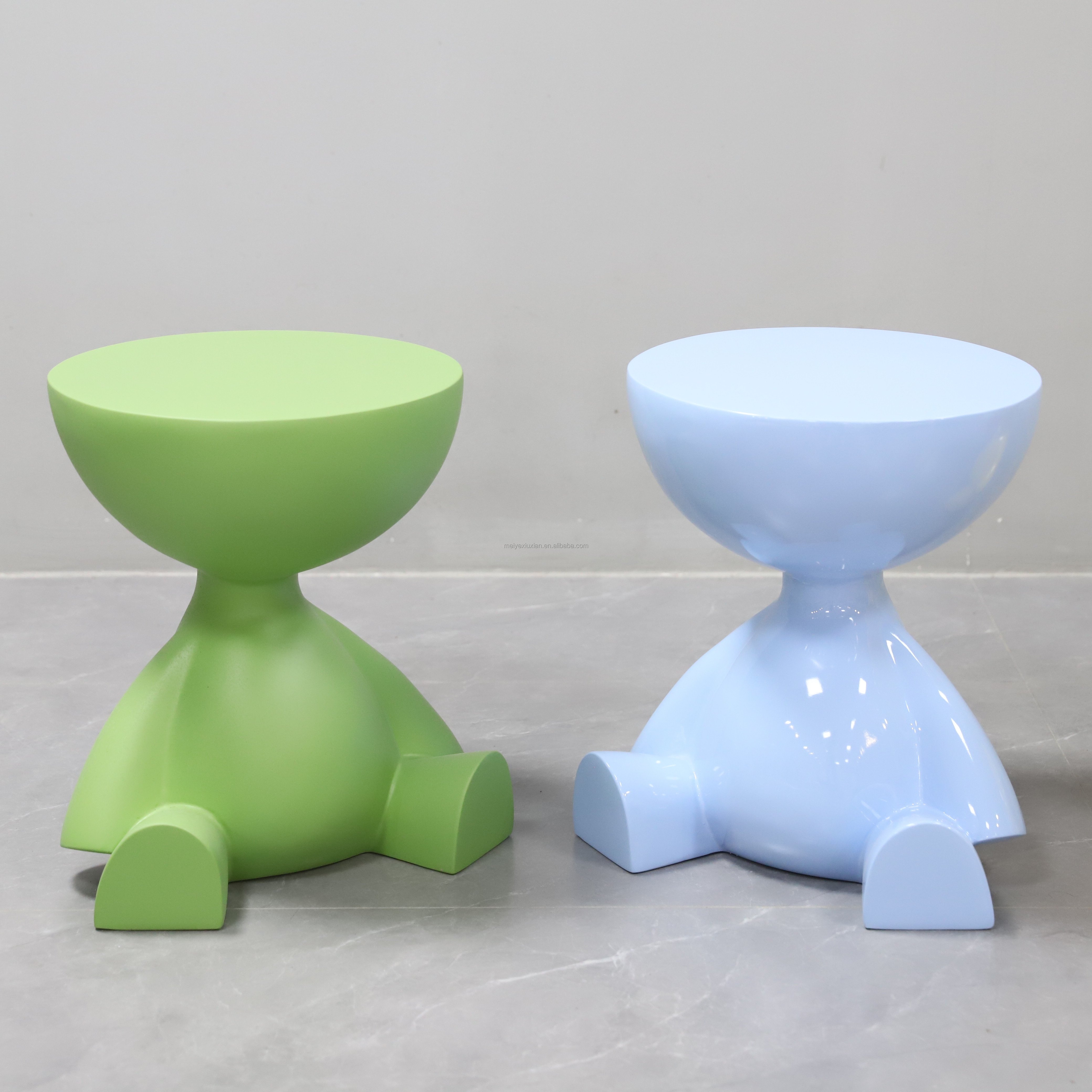 Green Kids Stool Coffee Table Fiberglass Shape child Rocking Small Single Side Table