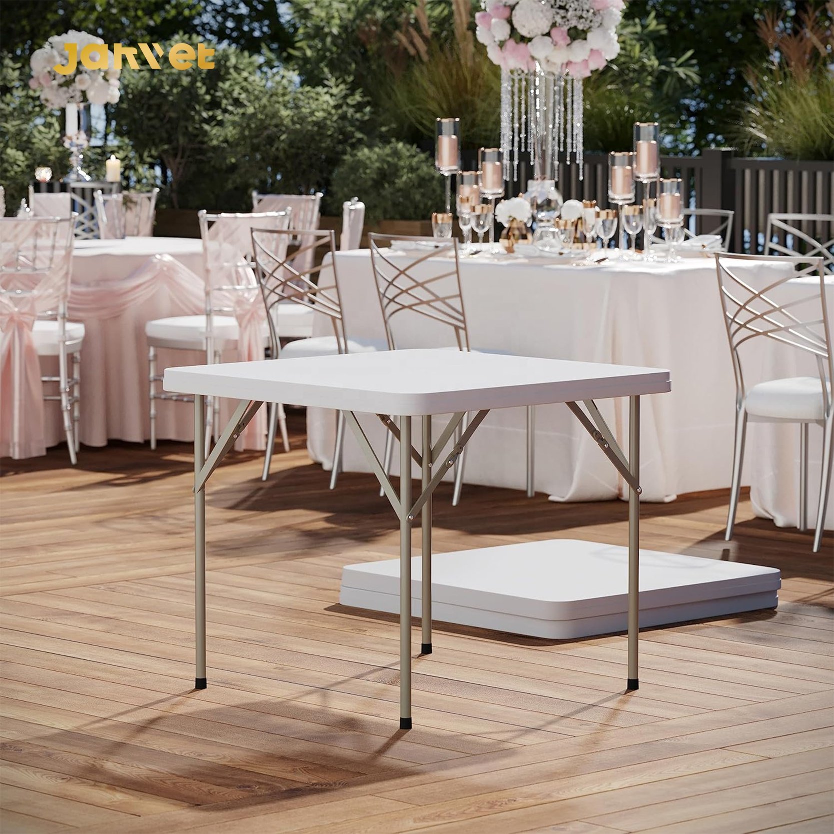 Factory Wedding Dining Portable Plastic Square Folding Tables for Events