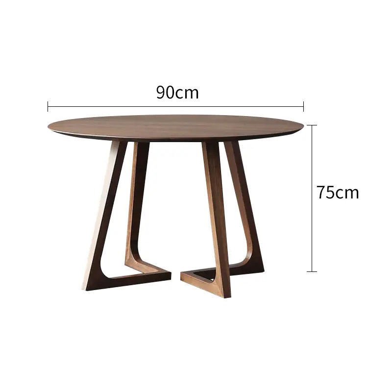Nordic Style Solid Wood Rubber Wood Furniture Round Table Dining Room Table and Chair Set
