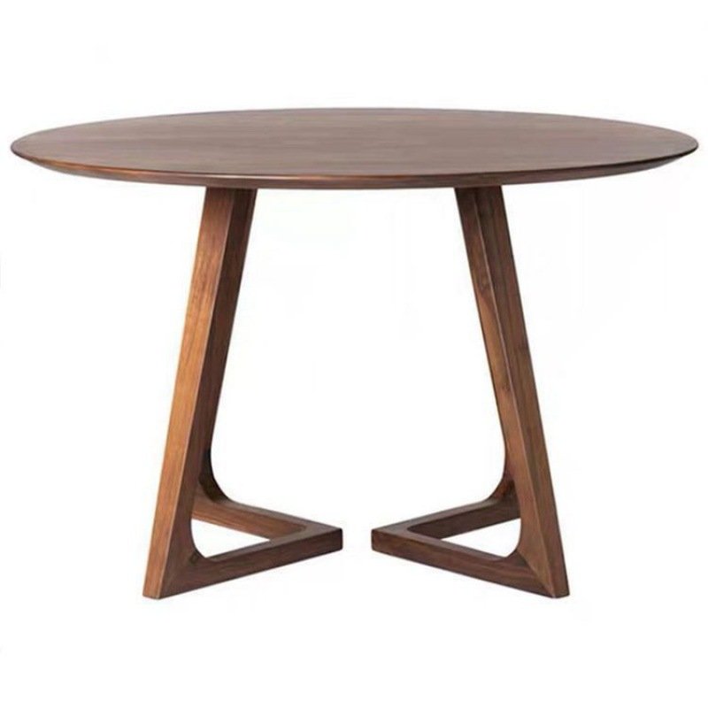 Nordic Style Solid Wood Rubber Wood Furniture Round Table Dining Room Table and Chair Set