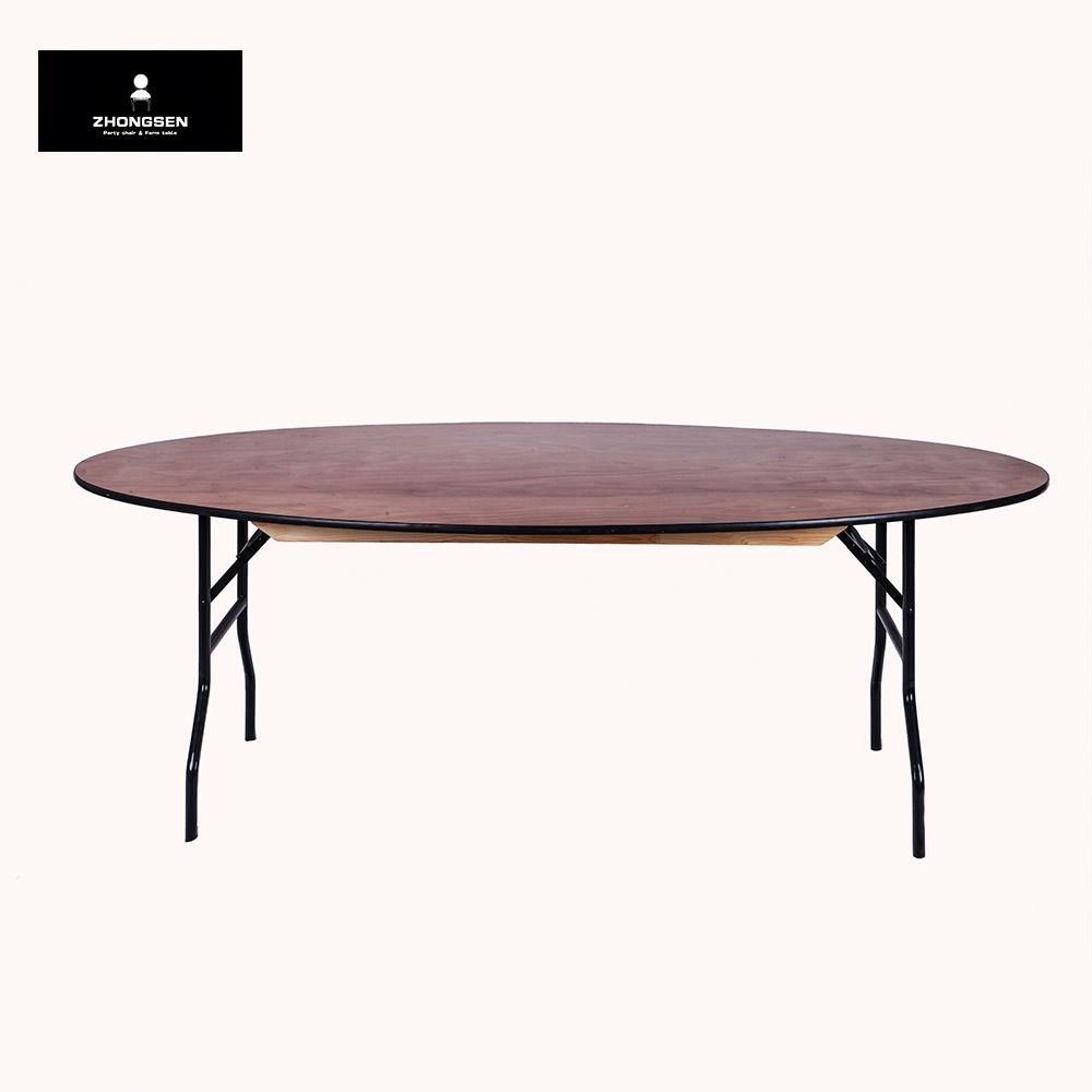 High Quality Best Sale Wooden Extension Modern Elm Oak Beech Plywood Banquet Folding Round Oval Dining Table