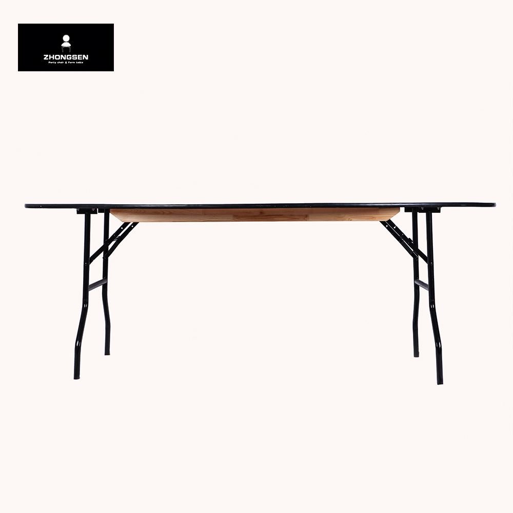 High Quality Best Sale Wooden Extension Modern Elm Oak Beech Plywood Banquet Folding Round Oval Dining Table