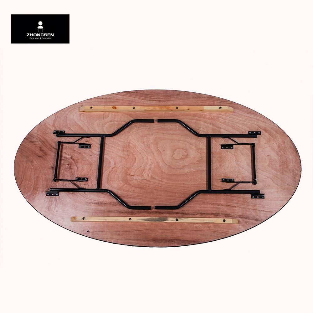 High Quality Best Sale Wooden Extension Modern Elm Oak Beech Plywood Banquet Folding Round Oval Dining Table
