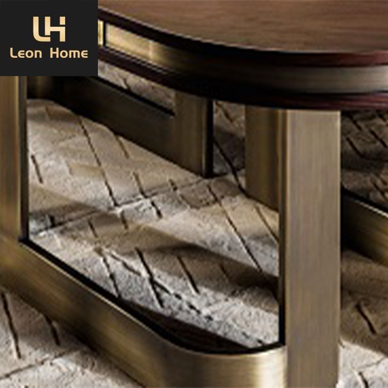 Hot selling luxury design italian dining room table set marble top with brushed brass price