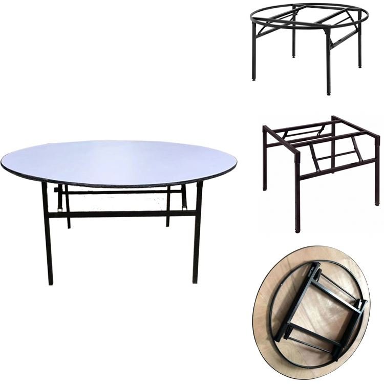 Rolling Folding Rotating Top Banquet And Chairs Wholesale With Centre Party Turntable Round Dining Table