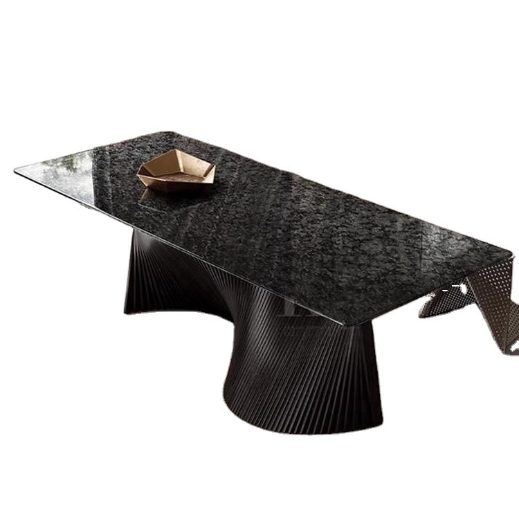 HJ HOME Luxury Dining Table Creative Wooden Base Orbit Table By Natis Sintered Stone Marble Console Table Executive Desk