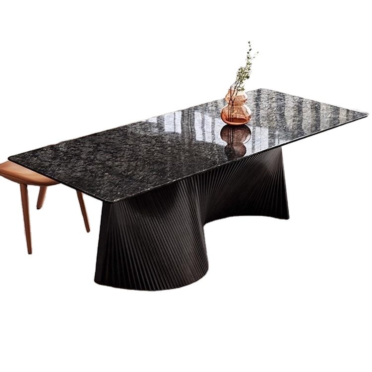 HJ HOME Luxury Dining Table Creative Wooden Base Orbit Table By Natis Sintered Stone Marble Console Table Executive Desk