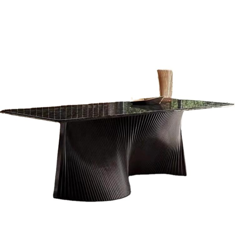 HJ HOME Luxury Dining Table Creative Wooden Base Orbit Table By Natis Sintered Stone Marble Console Table Executive Desk