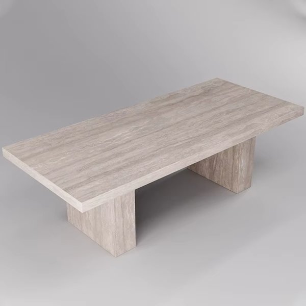 Luxury Table Dining Room Living Room Furniture Natural Travertine Travertine Rectangular Dining Table