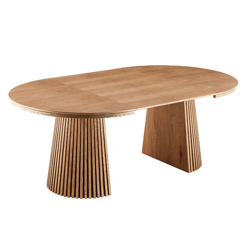 Nordic Minimalist Design Restaurant Furniture round rustic wooden oval dining table round extendable