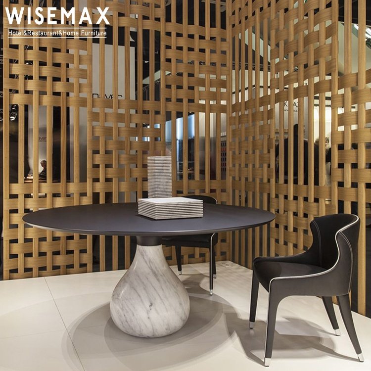 WISEMAX FURNITURE Italian round marble dining table dining room sets 6 chairs luxury marble table dining furniture