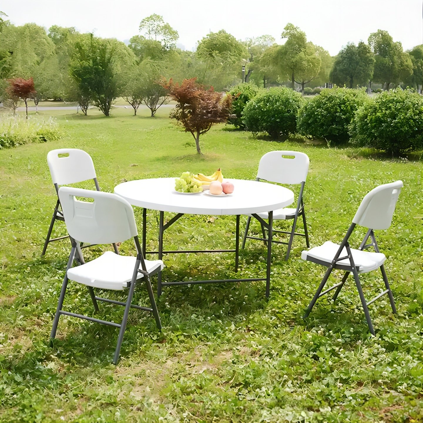 Wholesale Cheap HDPE White 6ft Folding Party Wedding Table Plastic Round Folding Tables