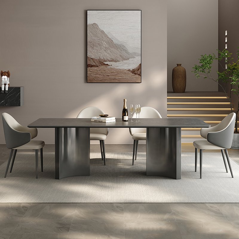 Rectangular dining table set chairs light luxury SINTERED STONE table Kitchen living room hotel furniture