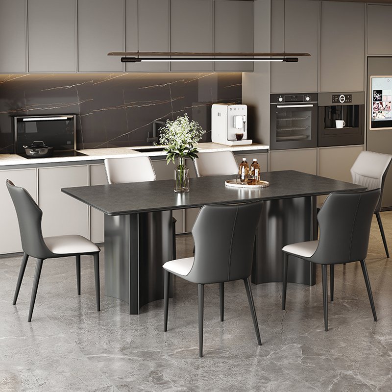 Rectangular dining table set chairs light luxury SINTERED STONE table Kitchen living room hotel furniture