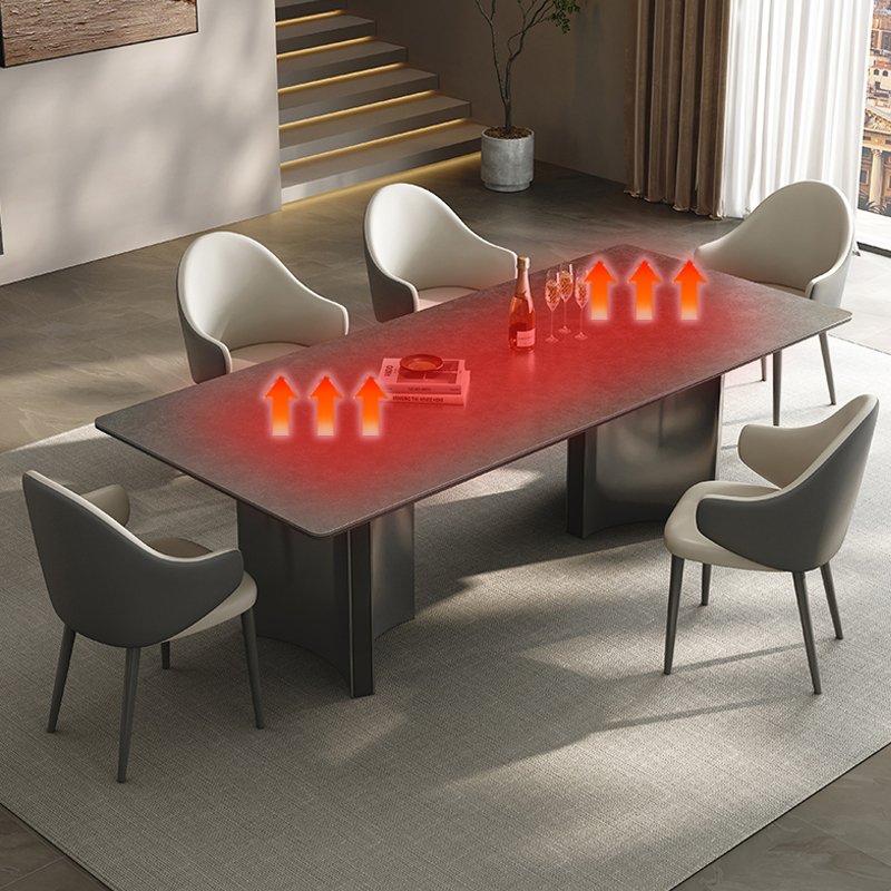 Rectangular dining table set chairs light luxury SINTERED STONE table Kitchen living room hotel furniture