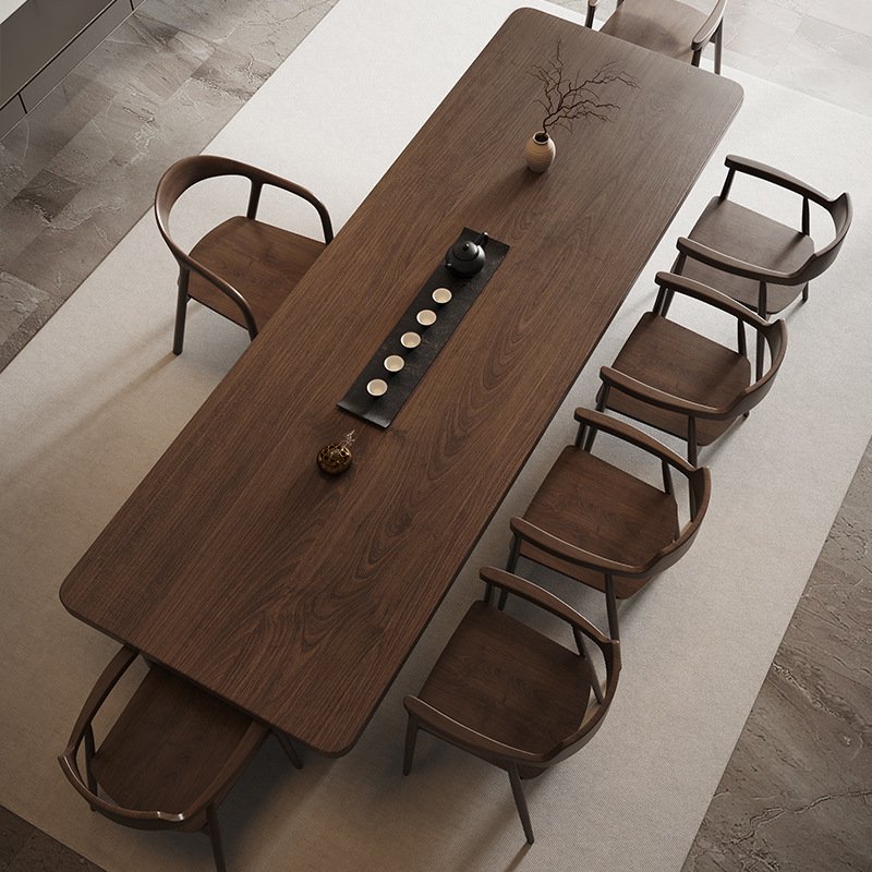 Handmade Handicraft Dining Room Furniture Dining Table Wooden Indian Solid Striped Top 8 Seater Wood