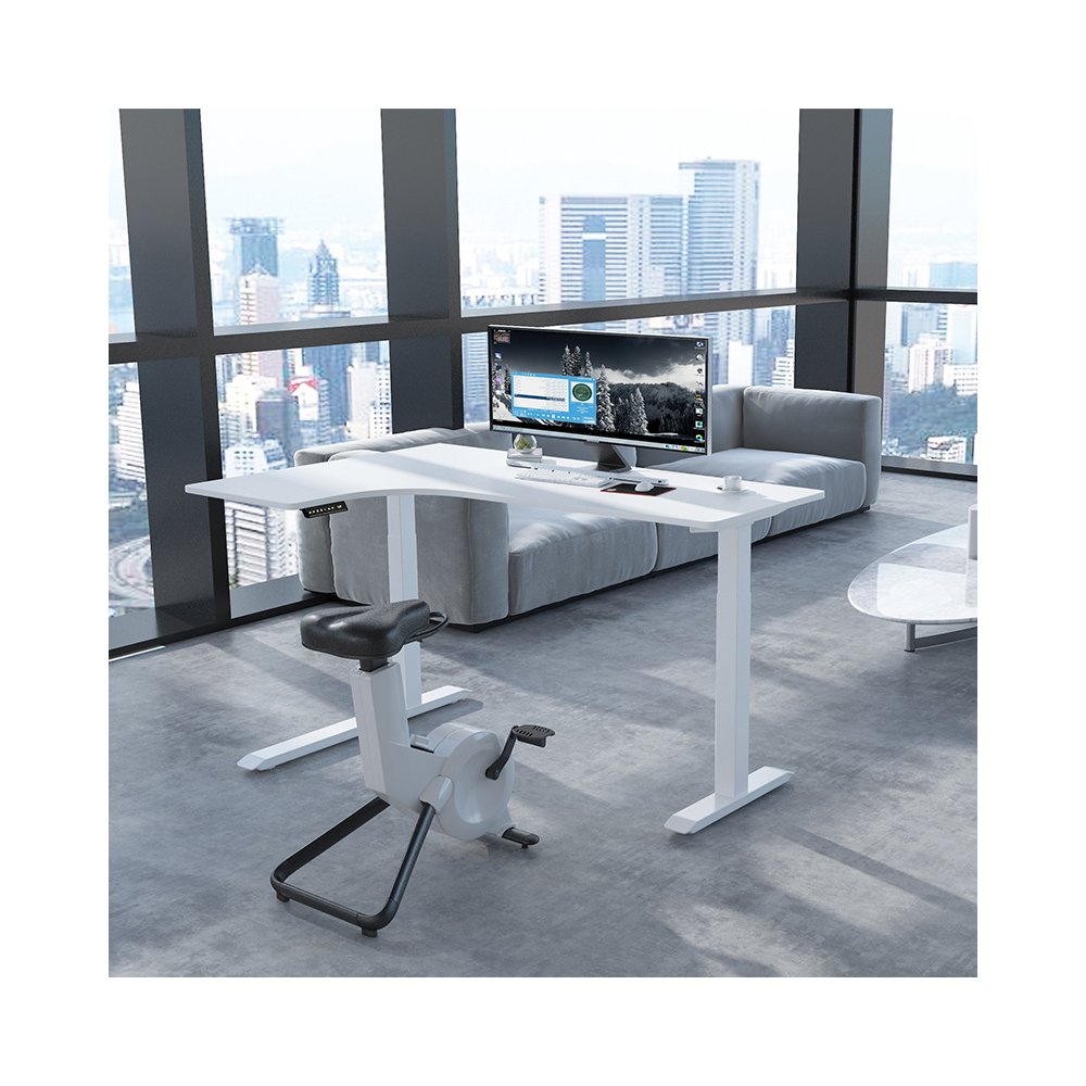 Modern adjustable For Sit To Stand Computer Office Desk L Shaped Ergonomic Dual Motor Height Rising Desk Steel Table