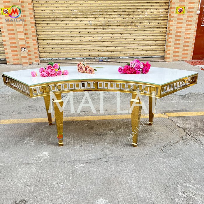 Luxury Banquet Wedding Table Large Round 20 Seater S Shape Party Rental Stainless Steel Table