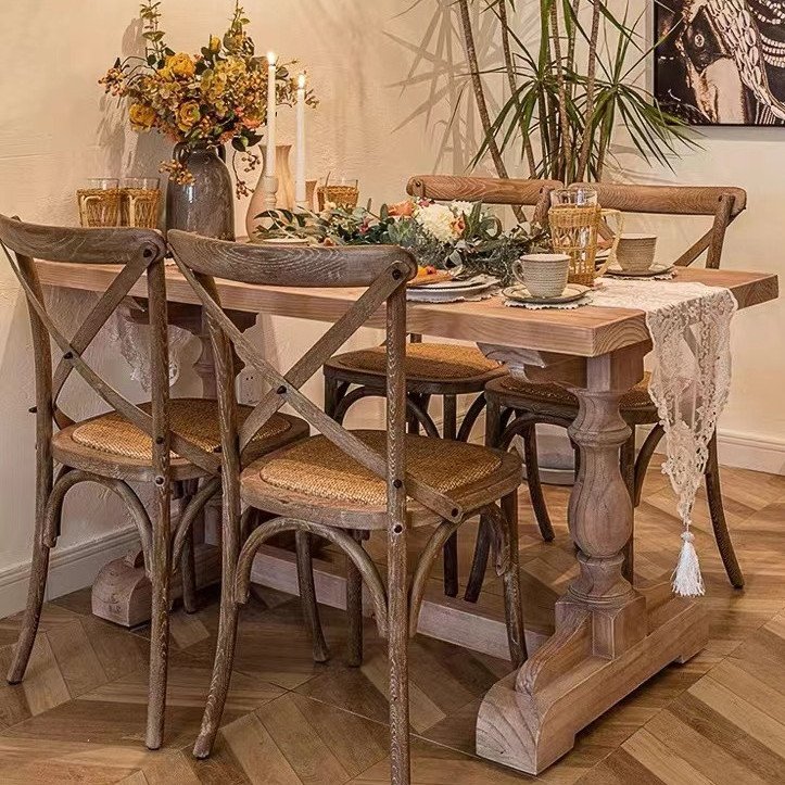 Modern style hotel outdoor furniture fancy event royal wood restaurant dining wedding table