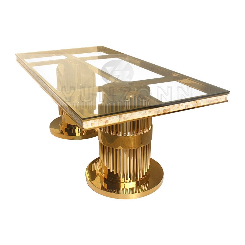 Modern Home Furniture Dining Table Set New Design for Kitchen Restaurant Living Room-Steel/Metal Event Table