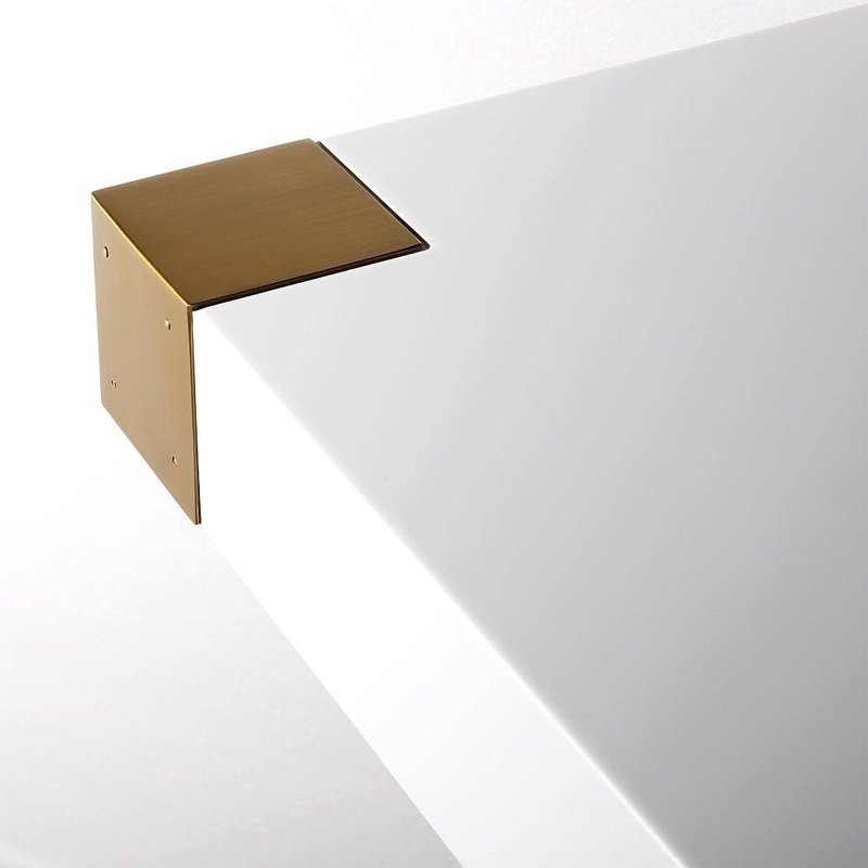 Tov Furniture Adeline Lacquer Dining Table Lanvina White Lacquer and Gold Dining Table