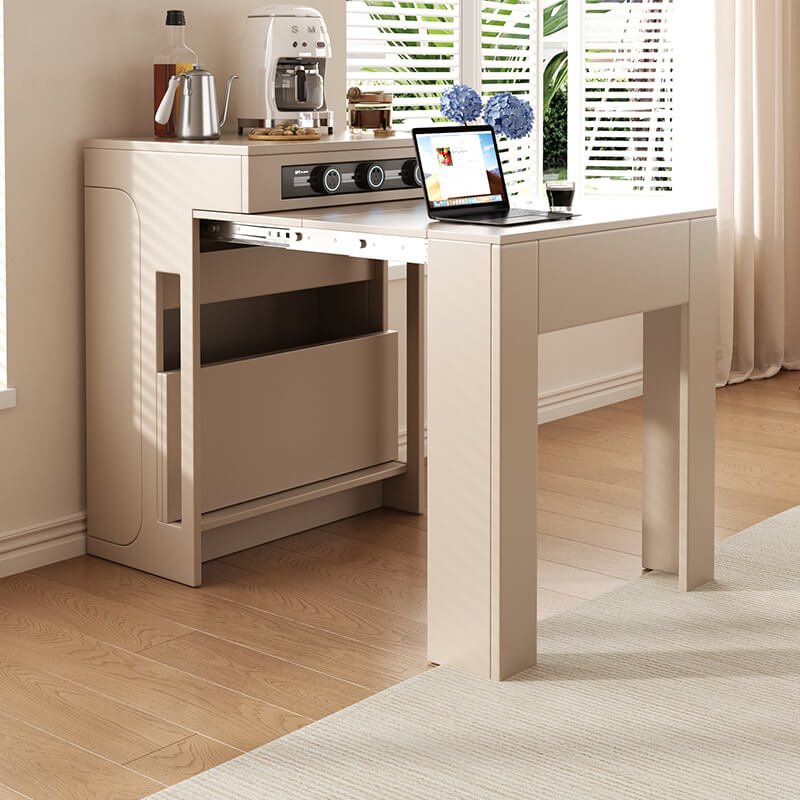 Modern Apartment Space Saving Mini Dining Table Wooden Retractable Dining Tables