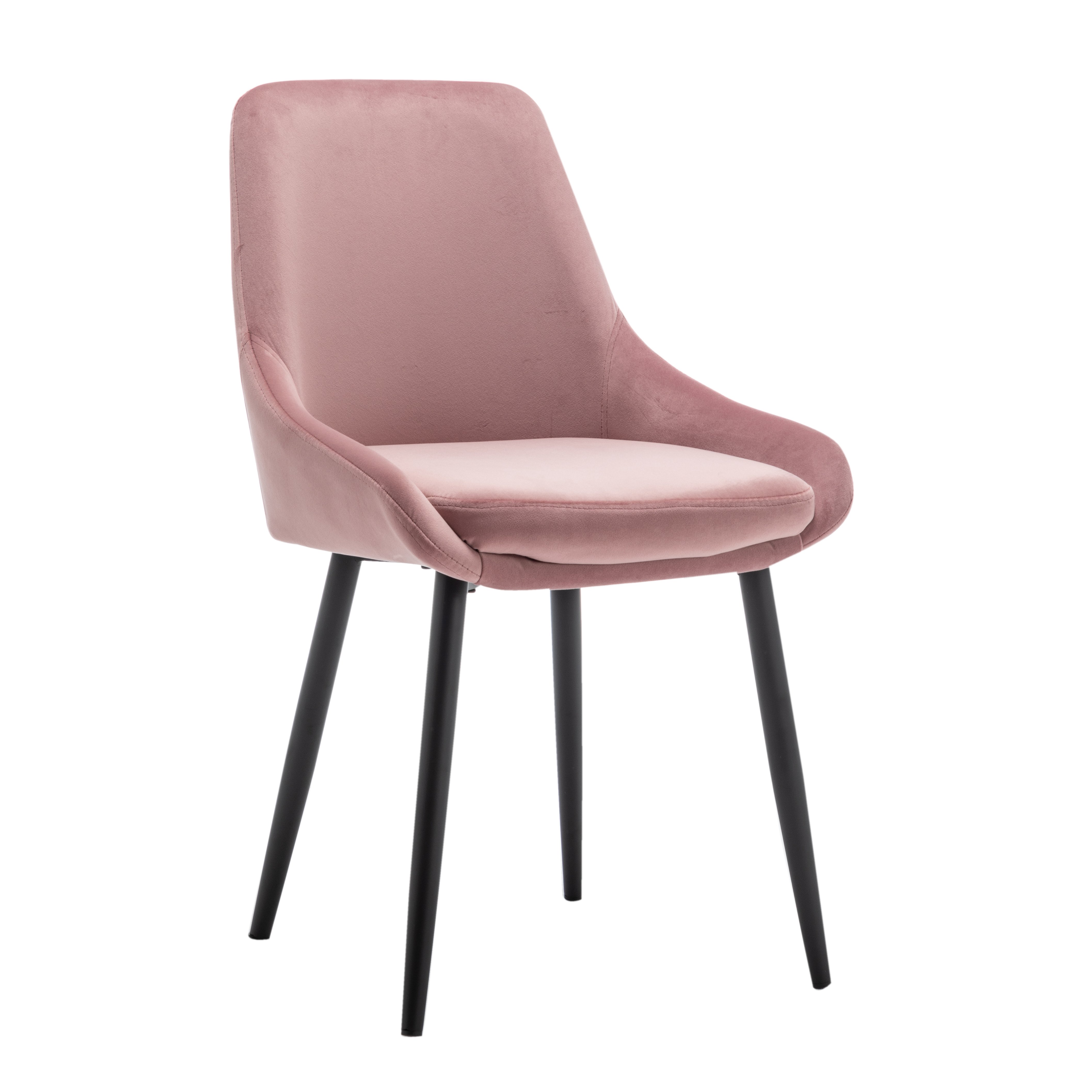 High Back Fabric Furniture Dining Chair Beige White Brown Pink Grey Gold Black Stainless Steel Metal