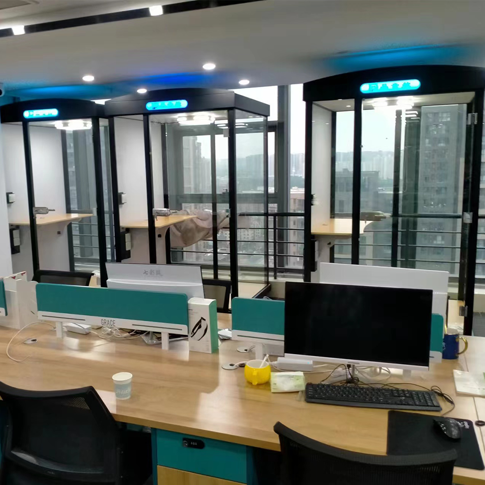 Simple movable soundproof cabin personal office soundproof room office partition with sofa table and chairs