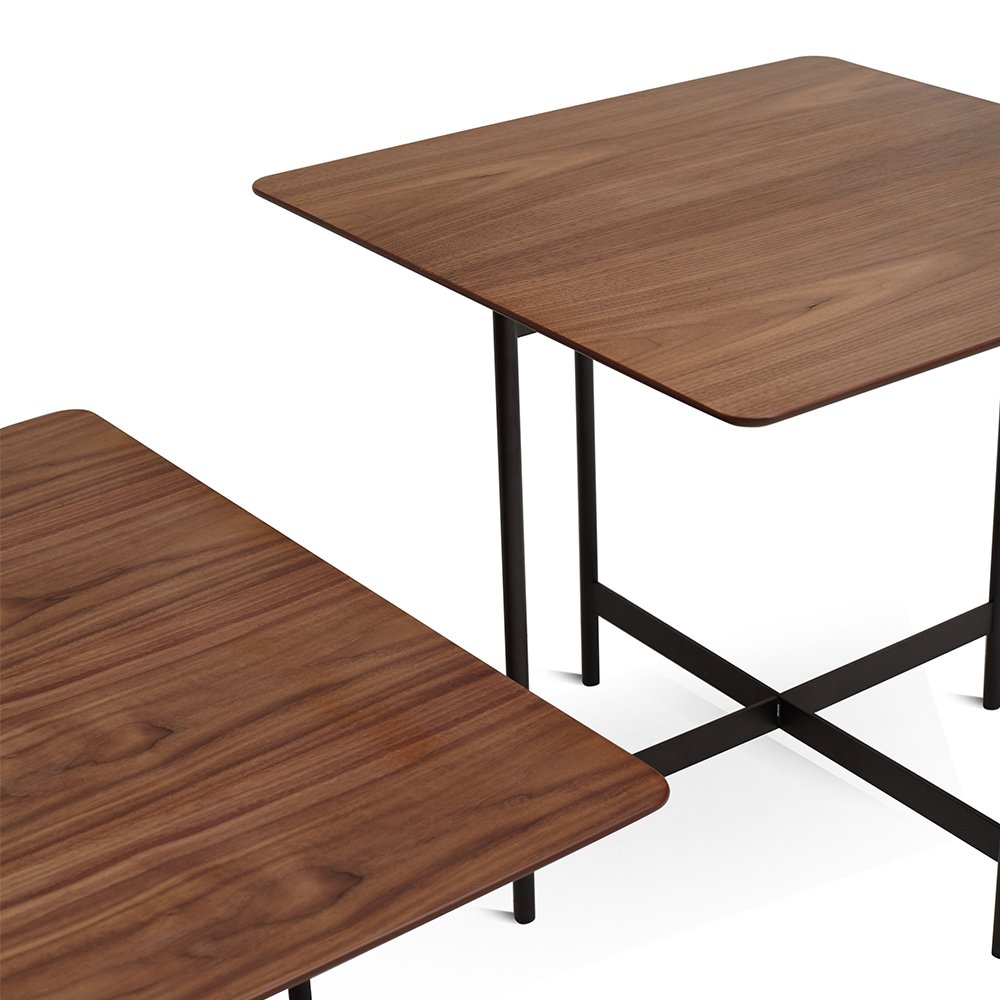 Industrial Wabi-sabi Wood Furniture Oak MDF Top Metal Legs Center Table Living Room Coffee Table