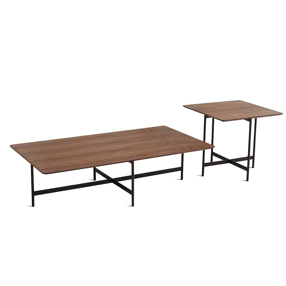 Industrial Wabi-sabi Wood Furniture Oak MDF Top Metal Legs Center Table Living Room Coffee Table