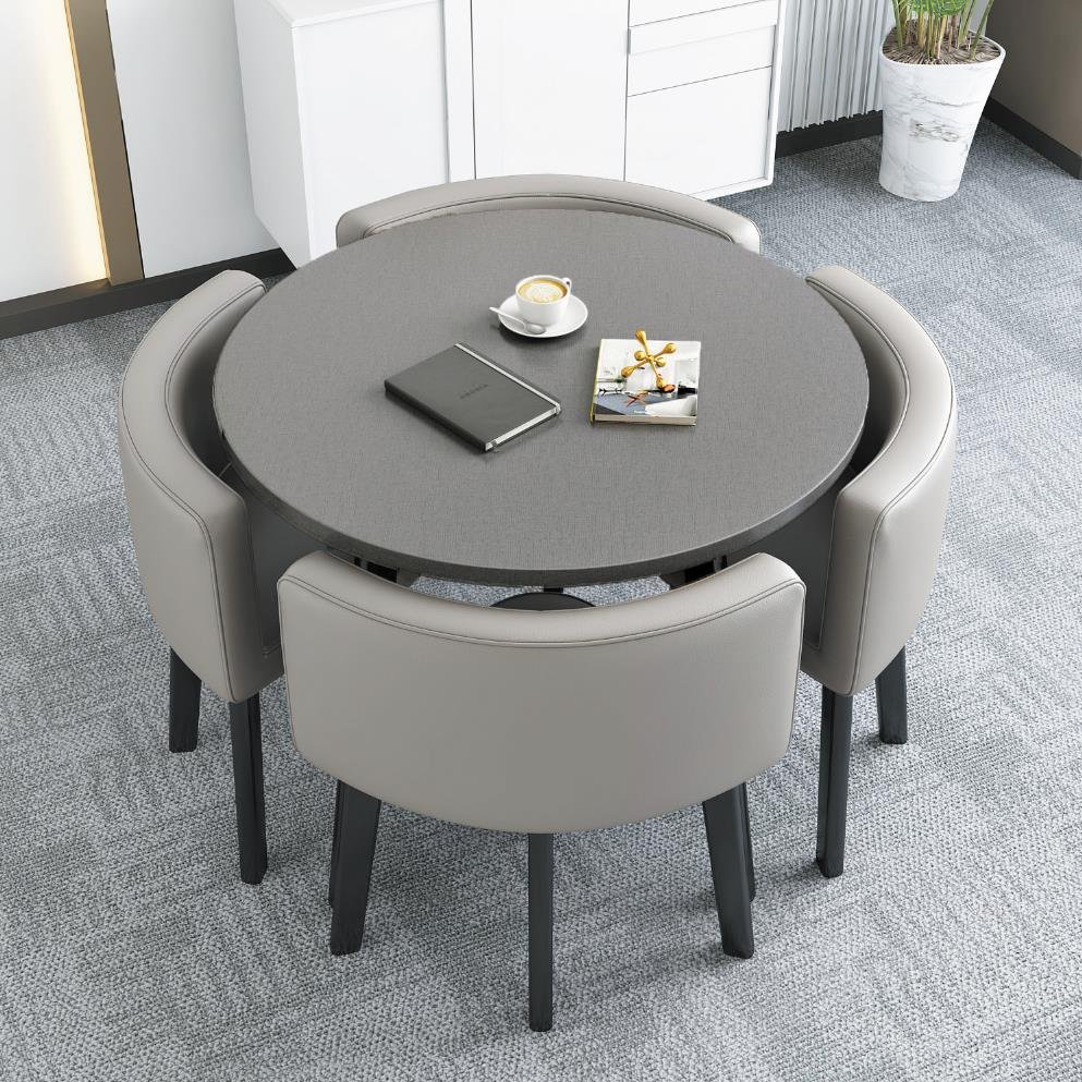 Modern Luxury Wood Kitchen Restaurant Tables And Chair s Room Furniture Small Round Marble Wooden Dining Table 4 Chairs