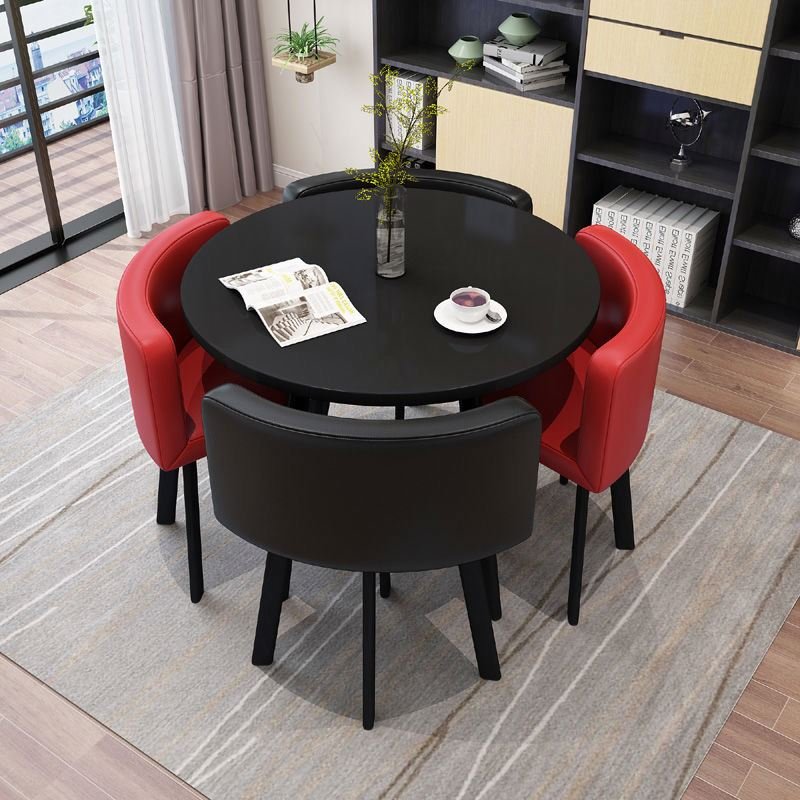 Modern Luxury Wood Kitchen Restaurant Tables And Chair s Room Furniture Small Round Marble Wooden Dining Table 4 Chairs