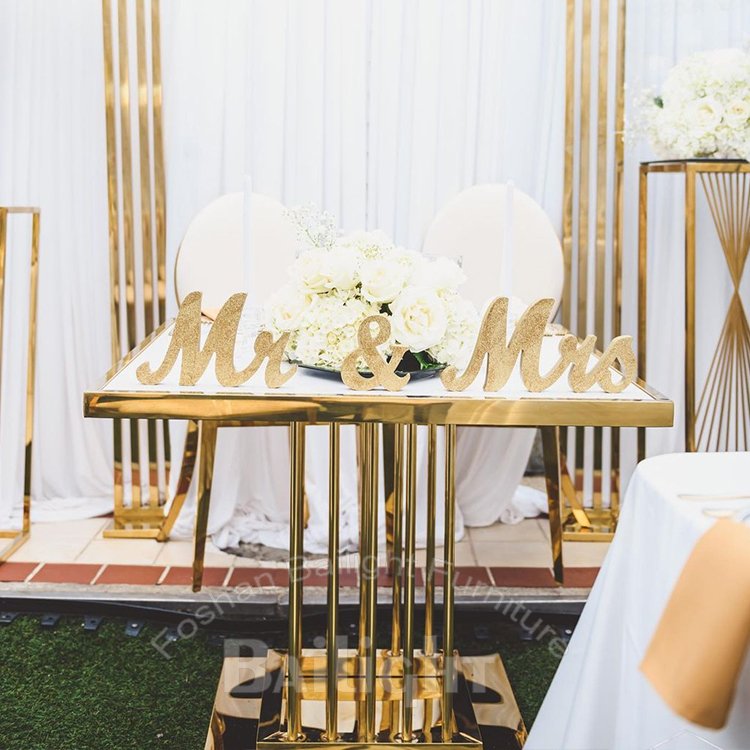 Newest Design Wedding Decoration Stainless Steel Mirrored Cake Table