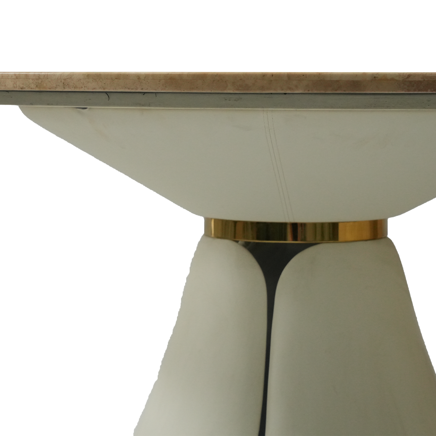 Household modern precision machining simple white circular marble dining table