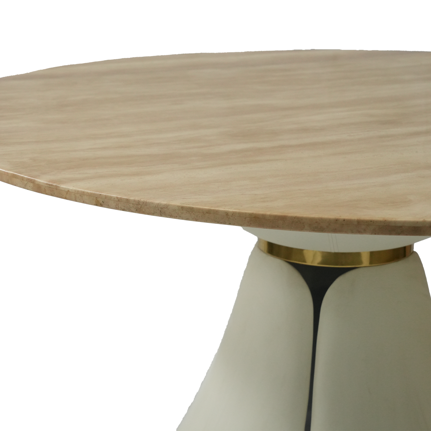 Household modern precision machining simple white circular marble dining table