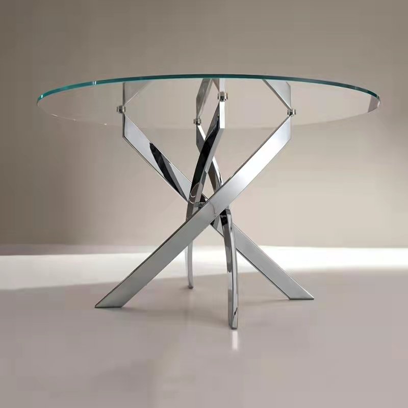 Best Selling Modern Luxury Tempered Glass Dining Table Dining Room Furniture Furniture Round Dining Table