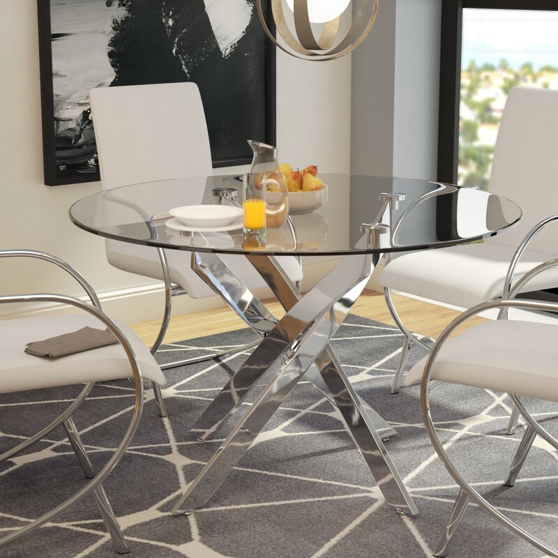 Best Selling Modern Luxury Tempered Glass Dining Table Dining Room Furniture Furniture Round Dining Table
