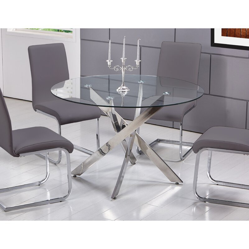 Best Selling Modern Luxury Tempered Glass Dining Table Dining Room Furniture Furniture Round Dining Table